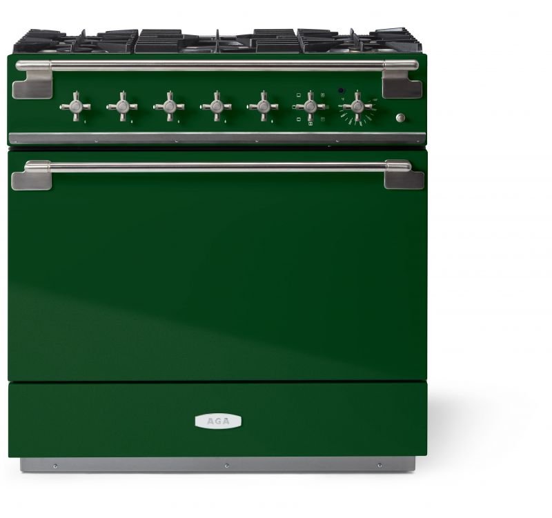 AGA 36 Dual Fuel Range, Cornwall Green