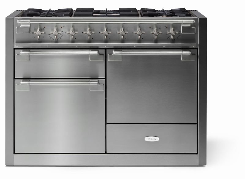 AGA Elise 48 Dual Fuel Range w/ Brass Accents, Stainless Steel