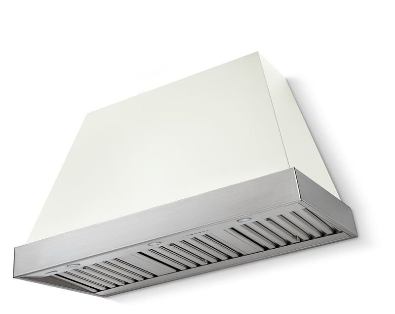 AGA Euclid 36 Range Hood, White and Brushed Brass Trim