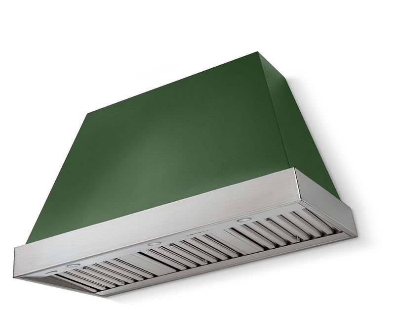 AGA Euclid 48 Range Hood, Cornwall Green and Brushed Nickel Trim