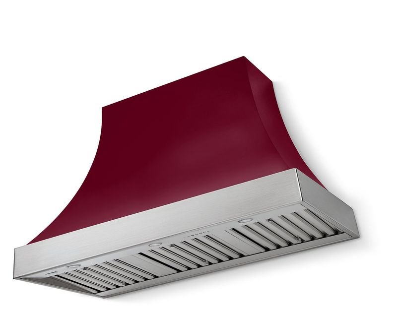 AGA Cascade 48" Range Hood, Cranberry and Polished Chrome Trim