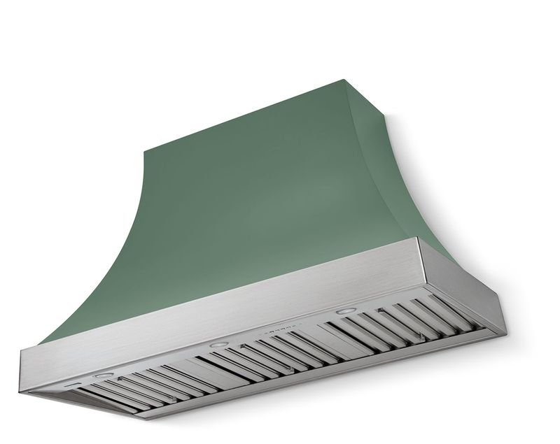 AGA Cascade 48" Range Hood, Mineral Green and Brushed Nickel Trim