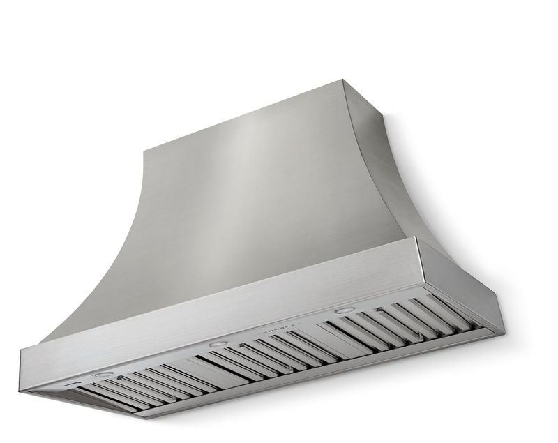AGA Cascade 36" Range Hood, Stainless Steel and Polished Brass Trim