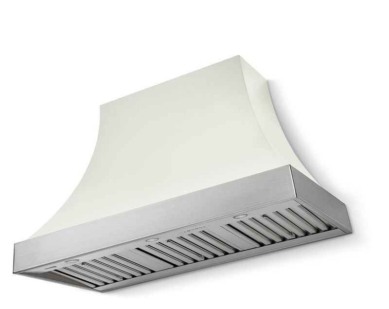 AGA Cascade 48" Range Hood, White and Polished Chrome Trim