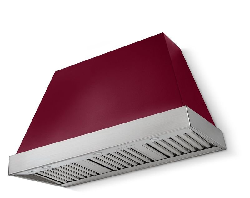 AGA Euclid 48 Range Hood, Cranberry and Polished Chrome Trim