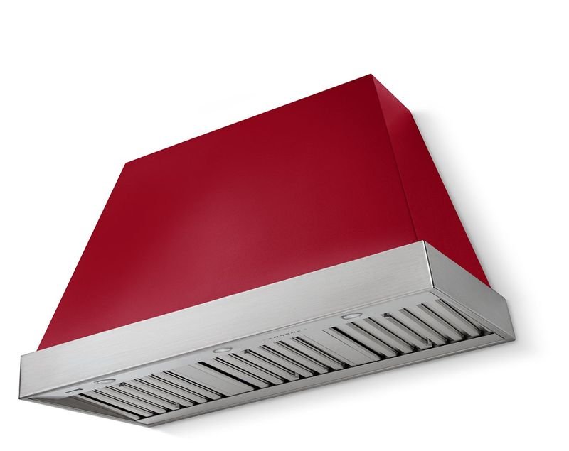 AGA Euclid 36 Range Hood, Piccadilly Red and Polished Chrome Trim