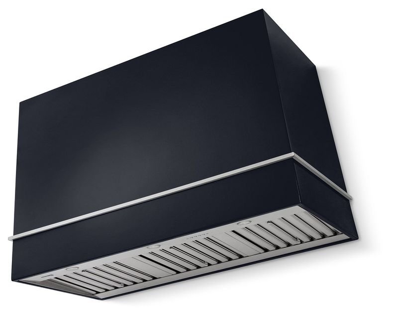 AGA Loge 48" Range Hood, Gloss Black and Polished Chrome Trim