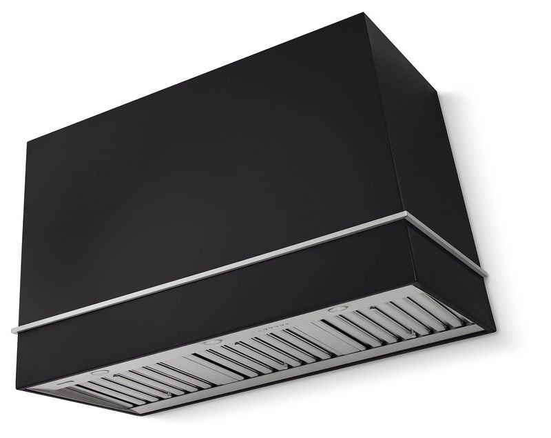 AGA Loge 36" Range Hood, Matte Black and Antique Brass Trim
