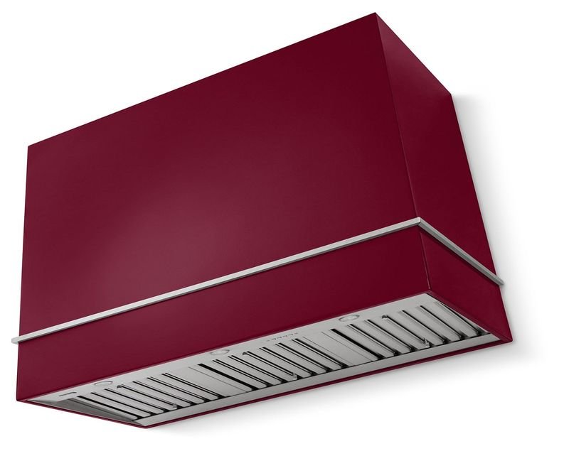 AGA Loge 48" Range Hood, Cranberry and Brushed Nickel Trim