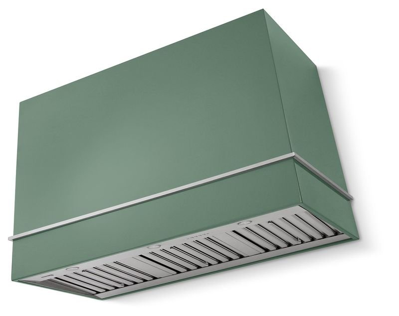 AGA Loge 36" Range Hood, Mineral Green and Brushed Nickel Trim