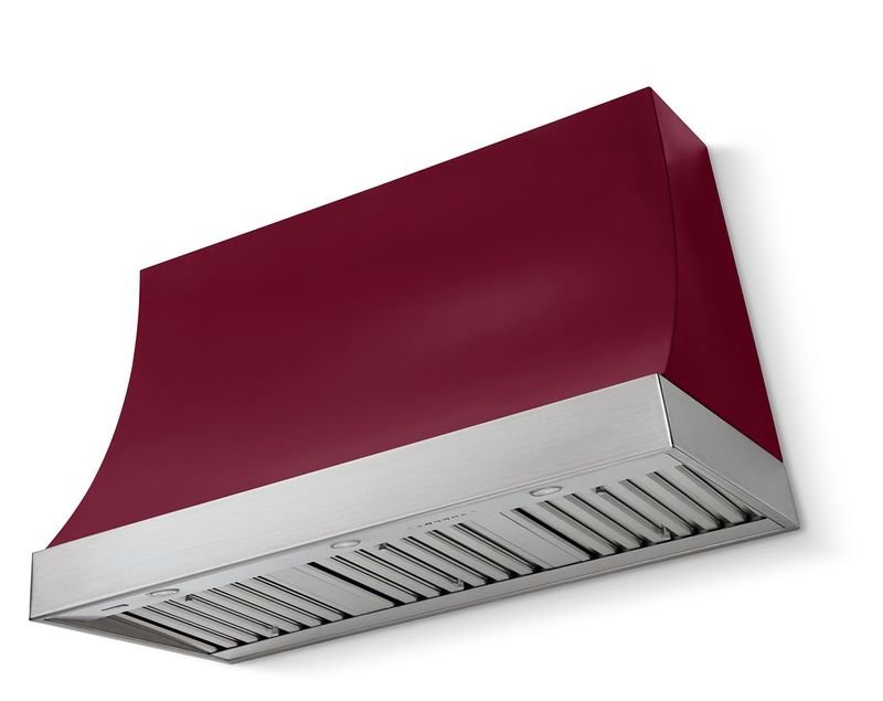 AGA Marquee 48" Range Hood, Cranberry and Brushed Nickel Trim