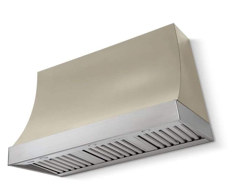AGA Marquee 36" Range Hood, Fawn and Polished Brass Trim
