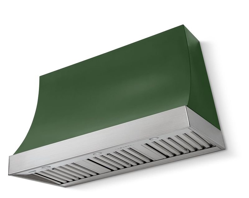 AGA Marquee 48" Range Hood, Cornwall Green and Polished Chrome Trim