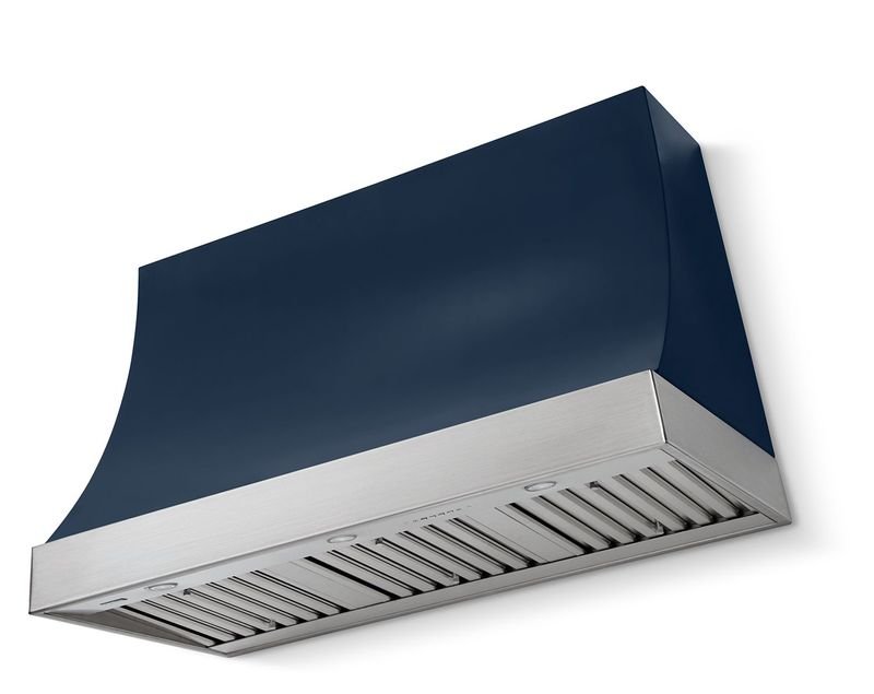 AGA Marquee 48" Range Hood, Indigo and Antique Brass Trim