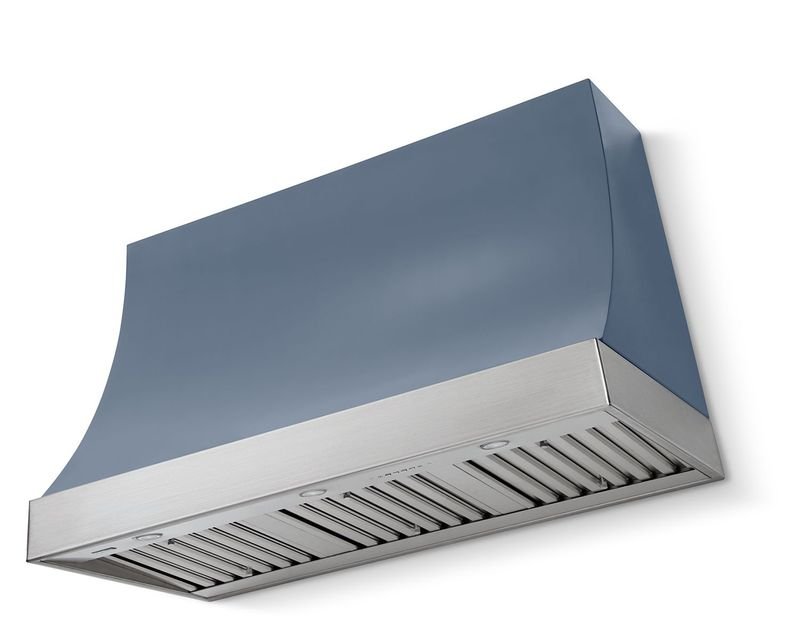 AGA Marquee 36" Range Hood, Stone Blue and Polished Chrome Trim